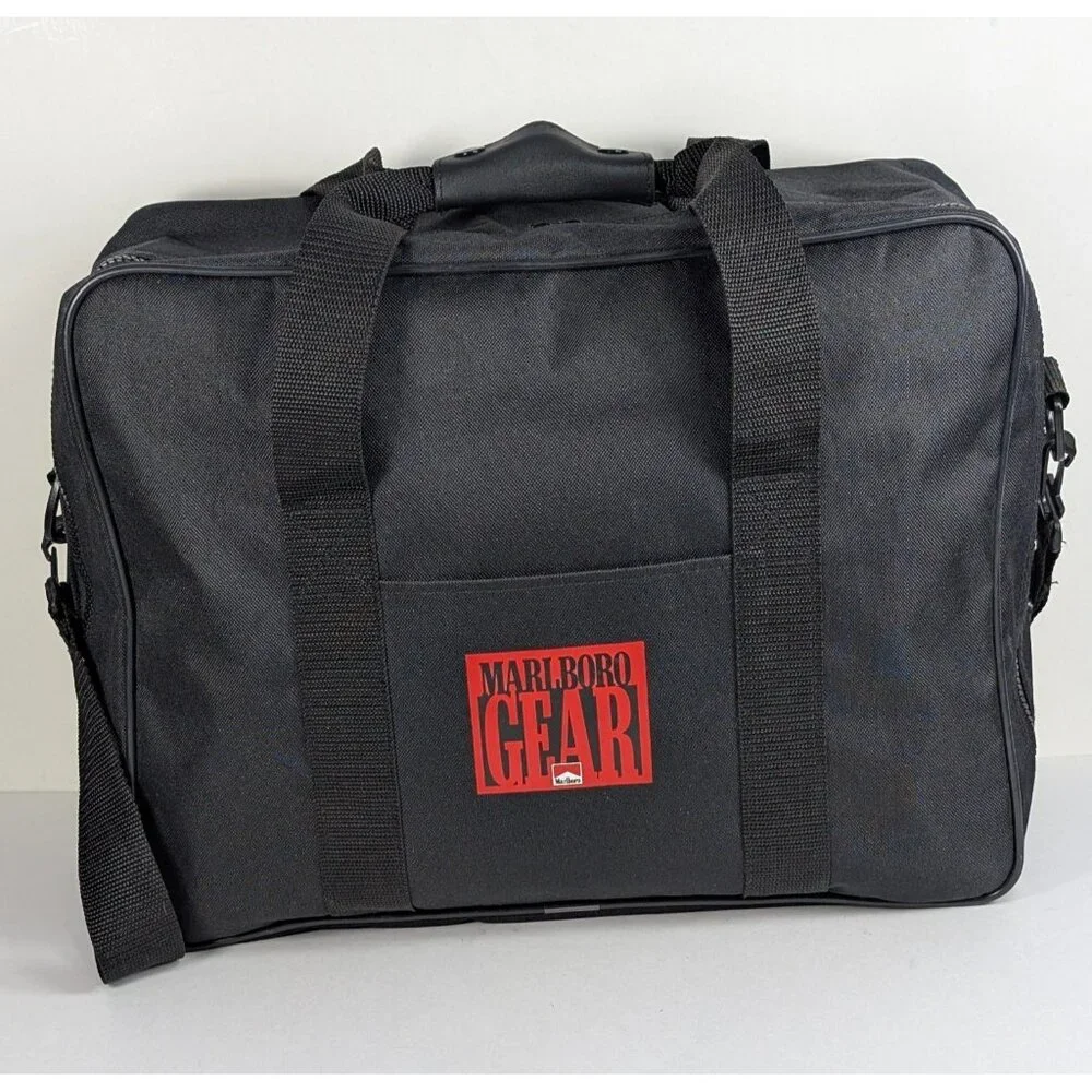 Vintage Marlboro Gear Duffle Travel Bag Overnight 90s Shoulder Strap VTG Promo